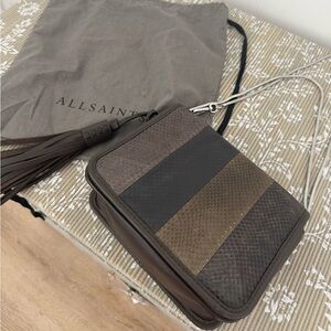 All Saints Bansho Genuine Leather Snakeskin Purse Bag